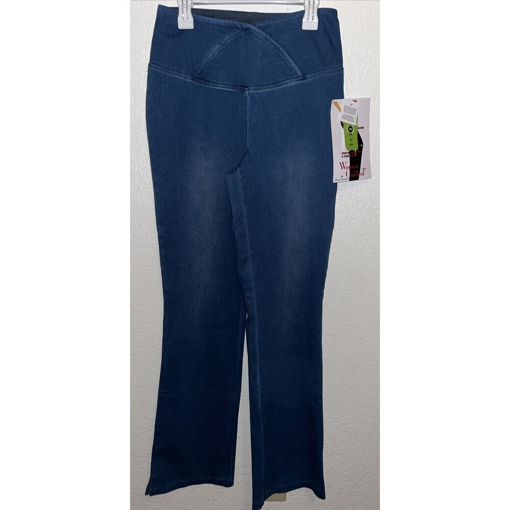 Women With Control Pants Women Sz 2 Blue Shaping Enhancing